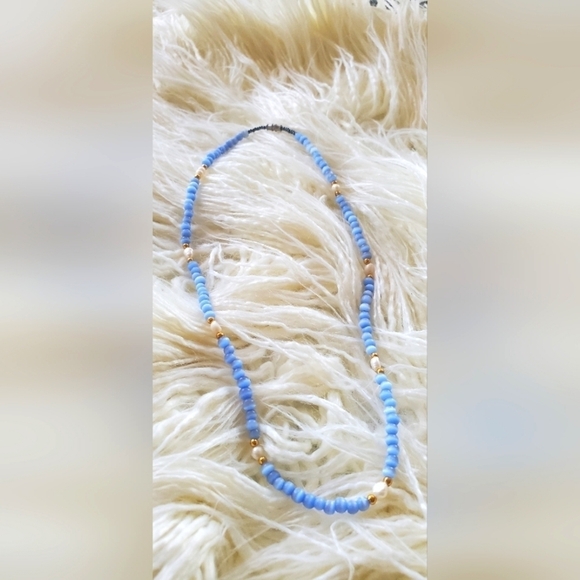 🌴Sky Blue Beautiful Beaded Necklace - Picture 6 of 7